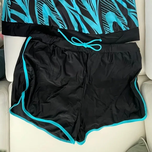 Patchwork Geometric Print Tankini Set - Picture 5 of 6